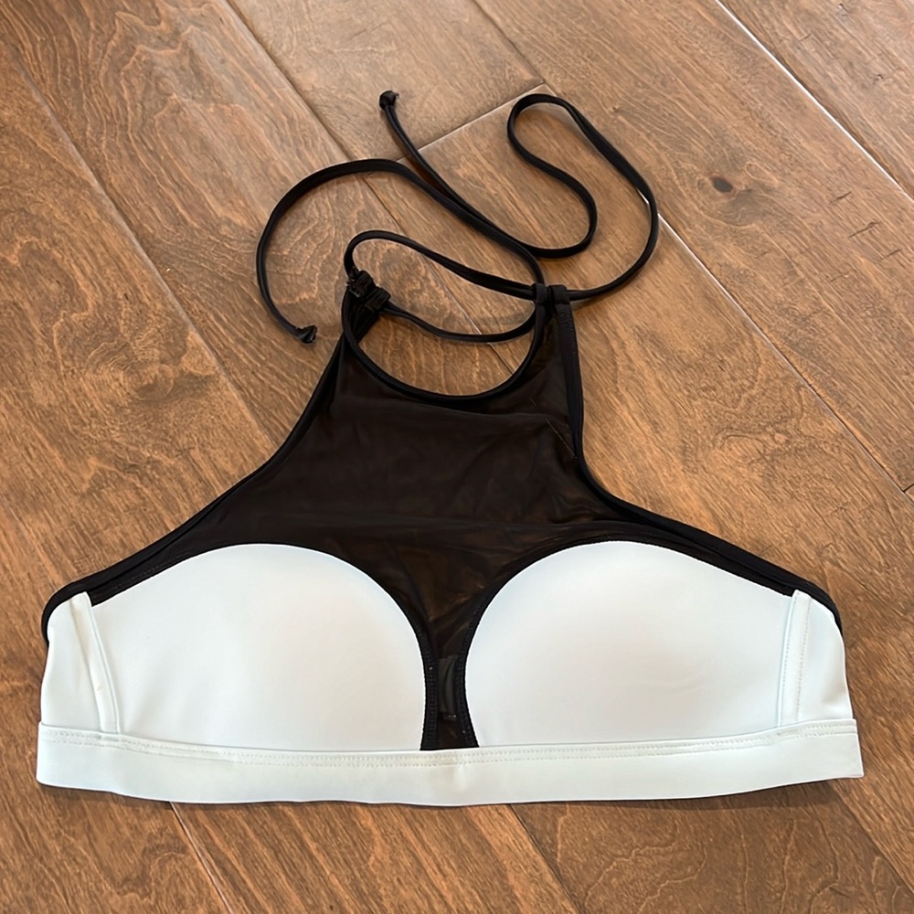 VS Pink Blue and Black Mesh Swim Top